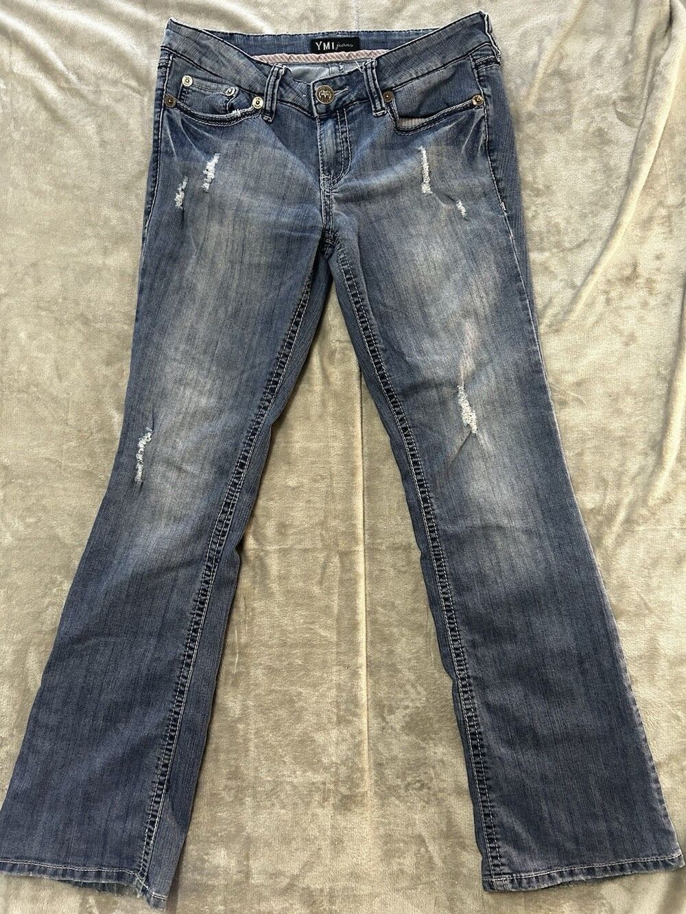 YMI Women's Size 11 Juniors Blue Stretch Denim - Medium Wash Y2K Bootcut